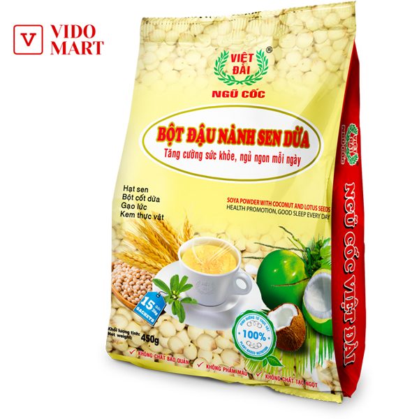 Bột đậu nành sen dừa Việt Đài 450gram