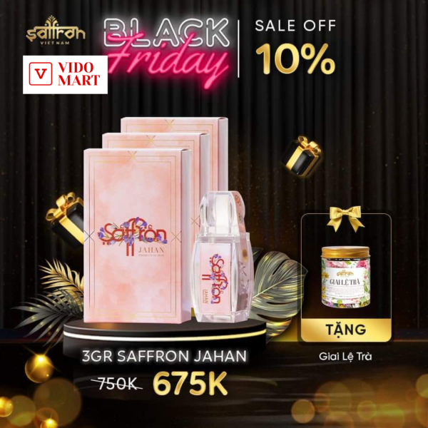 Nhụy hoa nghệ tây SAFFRON JAHAN 3Gram tặng 1 Giai lệ trà