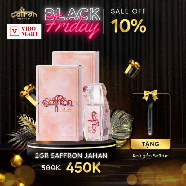 Nhụy hoa nghệ tây SAFFRON JAHAN 2Gram tặng 1 kẹp gắp Saffron