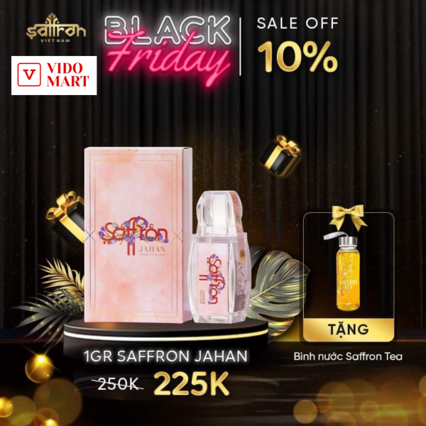 Nhụy hoa nghệ tây SAFFRON JAHAN 1Gram/ hộp tặng 1 bình nước Saffron Tea