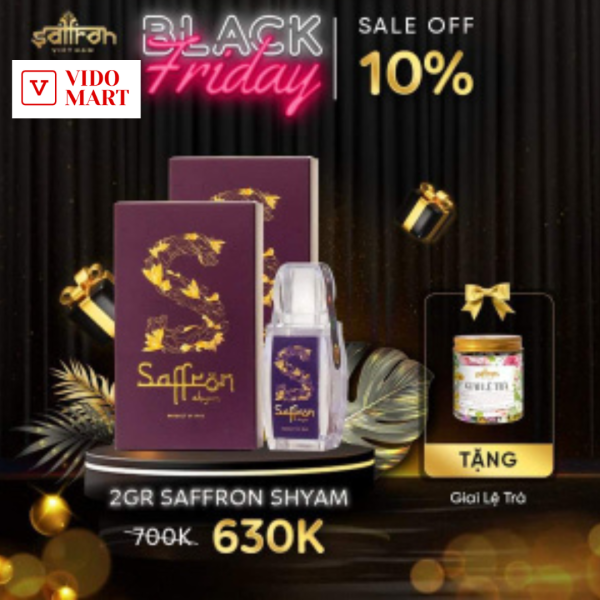 Nhụy hoa nghệ tây SAFFRON SHYAM 2Gram tặng 1 Giai lệ trà