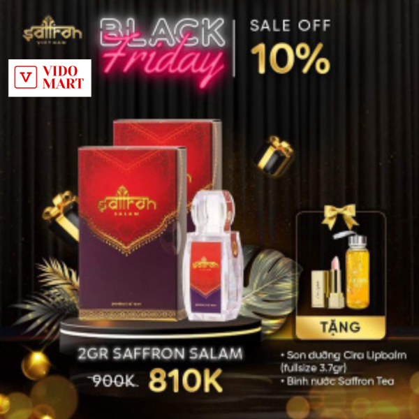 Nhị hoa nghệ tây 2Gr SAFFRON SALAM tặng 1 Son dưỡng Cira Lipbalm và 1 bình nước Saffron Tea