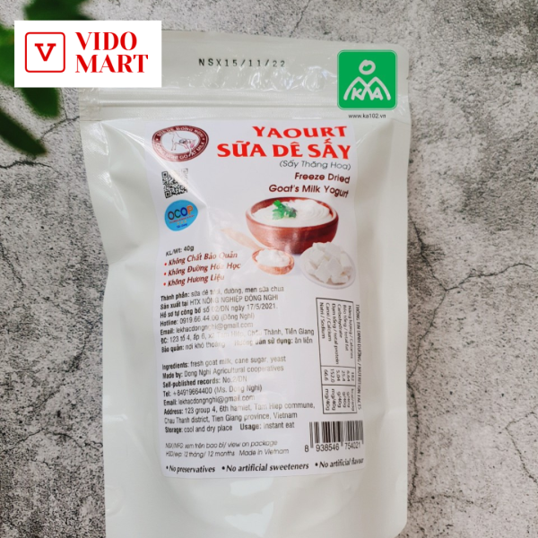 Sữa chua/ Yaourt Sữa Dê sấy vị tự nhiên – Bịch 40g