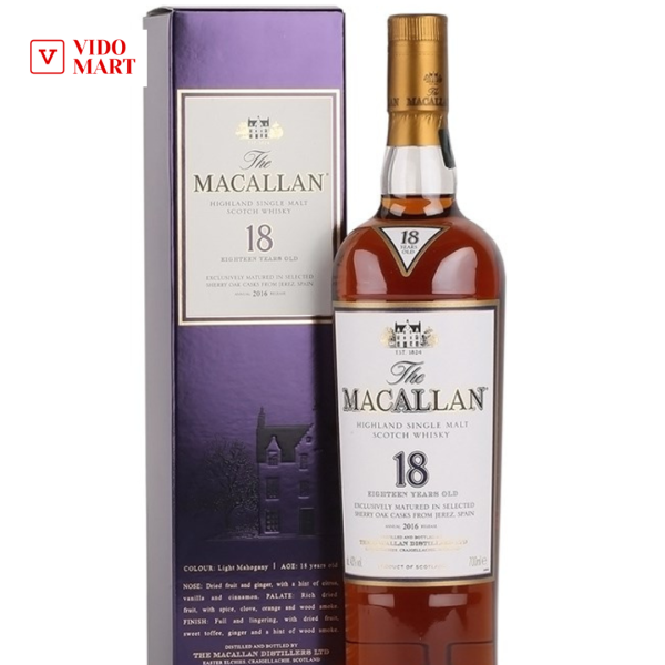 Rượu Macallan 18 Sherry Oak 700 ml / 43%