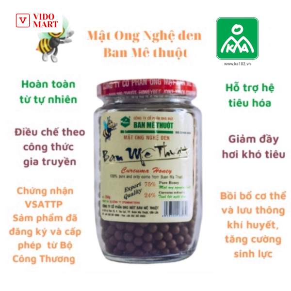 Mật ong Nghệ Đen Ban Mê Thuột – Dạng viên – 250g – Bồi bổ, lưu thông khí huyết